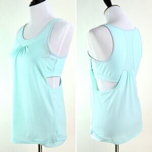 Athleta Size M Gel Mesh Supercharge Workout Tank Bra Top Mint Green
